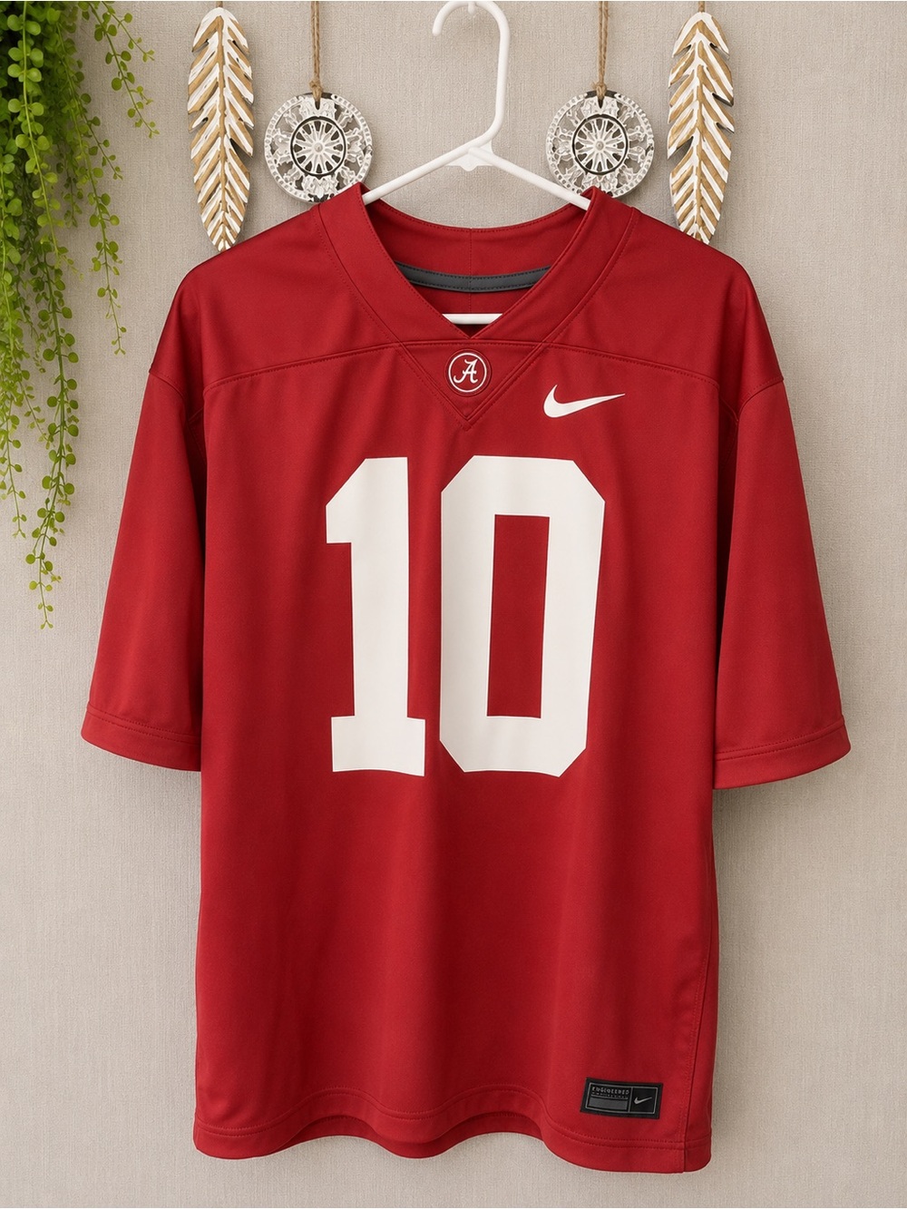 Nike Red Football Jersey with White Number 10